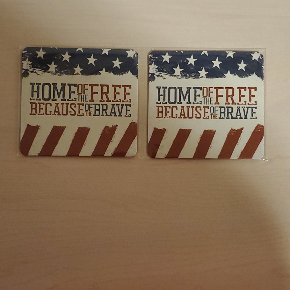 2 Home of the Free Cardboard Coasters